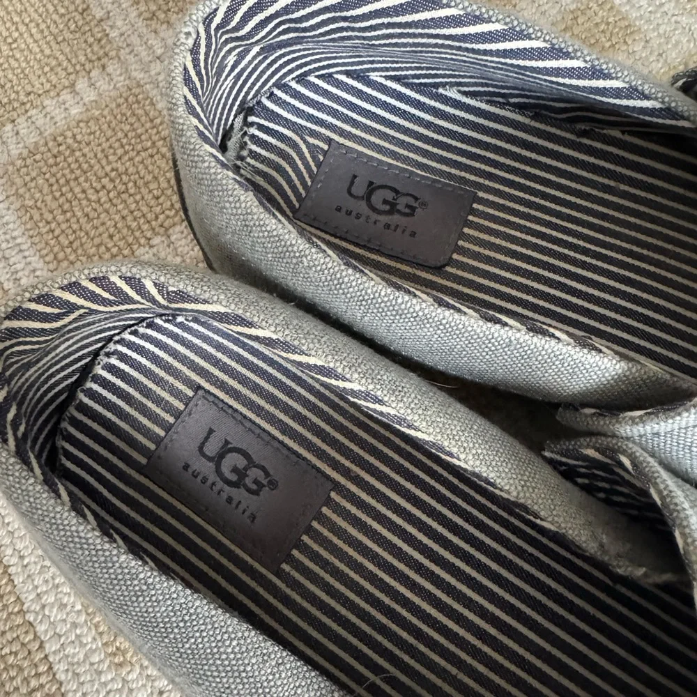 UGG Gray Canvas Slip-On Shoes Casual Comfort Loafers Travel Vacation Size 12 - Picture 7 of 7